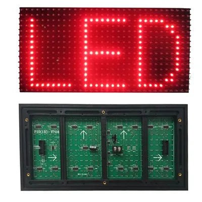 Module LED P10 DIP extérieur monochrome rouge, vue de face - AZNEW